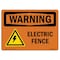 Signmission Safety Sign, OSHA WARNING, 7" Height, 10" Width, Rigid Plastic, Electric Fence, Landscape OS-WS-P-710-L-12088 - alternate 1